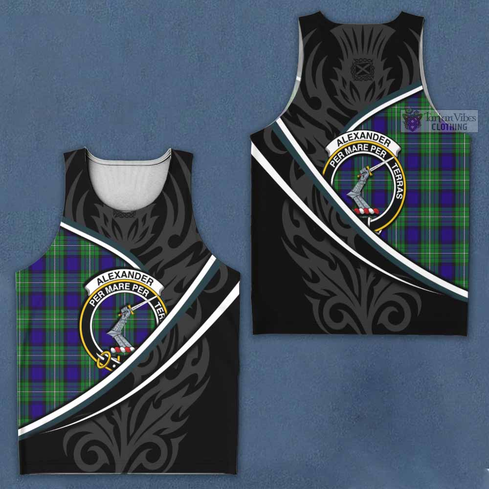 Alexander Tartan Family Crest Men Tank Top Celtic Scottish Thistle Floral - Tartan Vibes Clothing