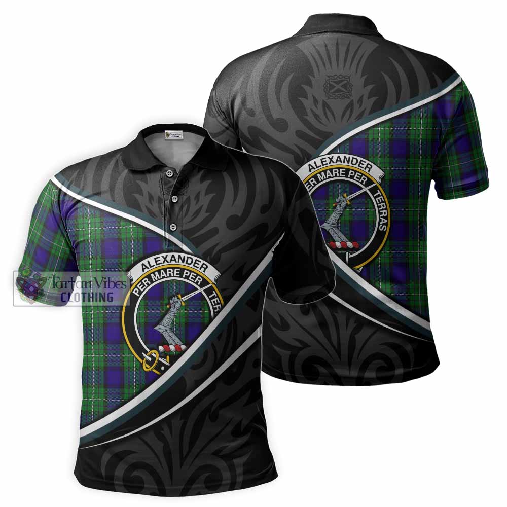 Alexander Tartan Family Crest Polo Shirt Celtic Scottish Thistle Floral - Tartan Vibes Clothing