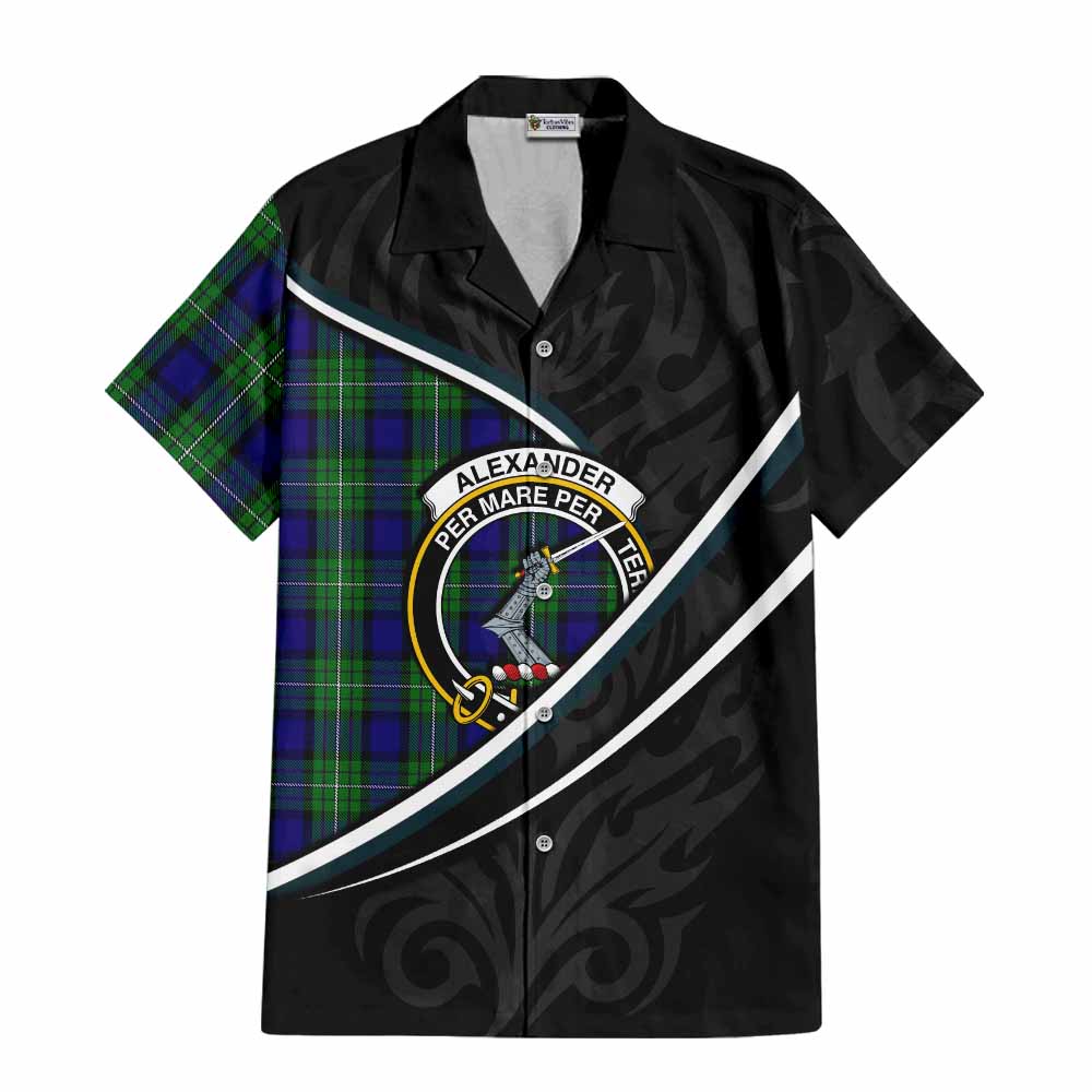 Alexander Tartan Family Crest Short Sleeve Button Shirt Celtic Scottish Thistle Floral - Tartan Vibes Clothing