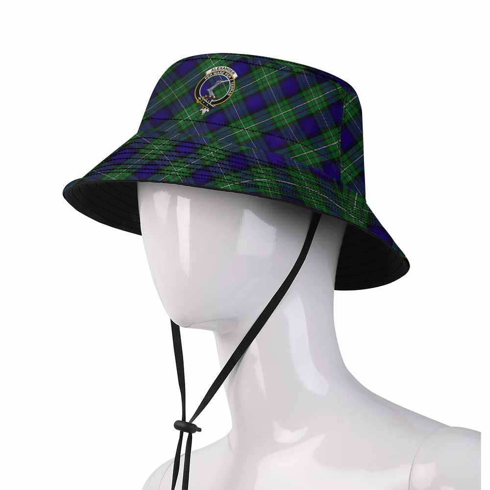 Alexander Tartan Fishing Hat with Family Crest