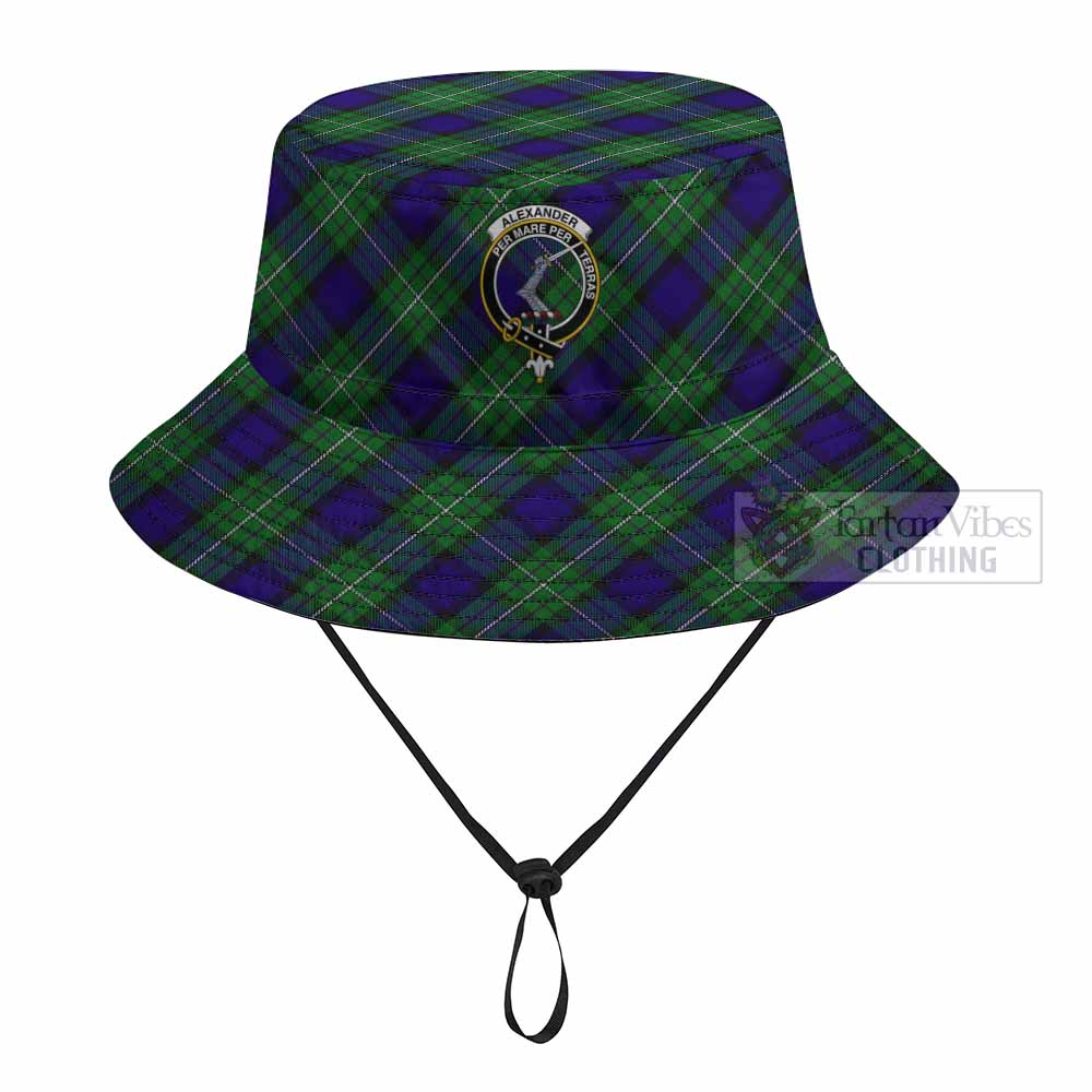 Alexander Tartan Fishing Hat with Family Crest