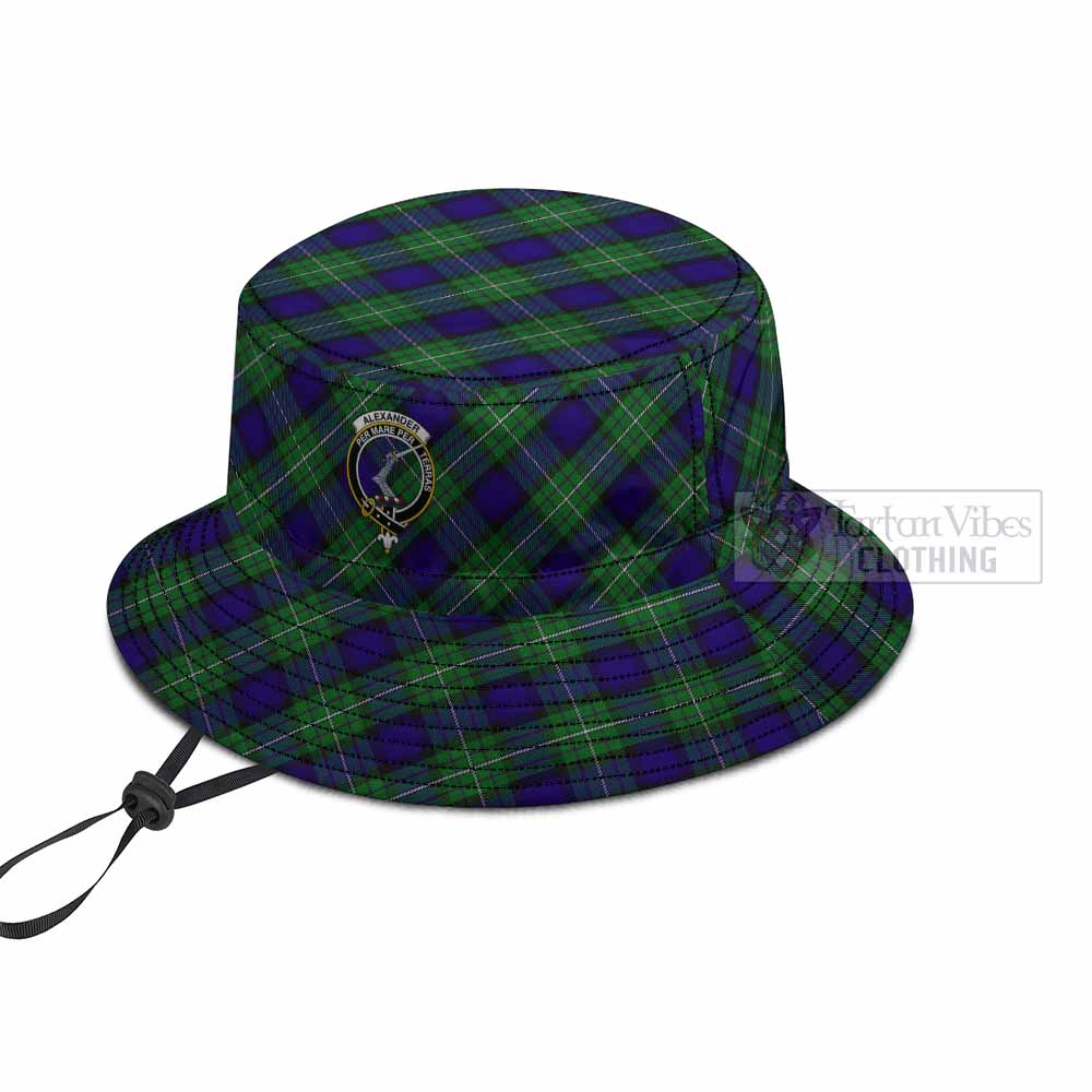 Alexander Tartan Fishing Hat with Family Crest