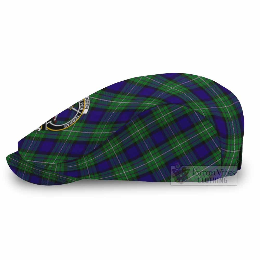 Alexander Tartan Flat Cap, Jeff Cap Cross Style with Family Crest - Tartan Vibes Clothing