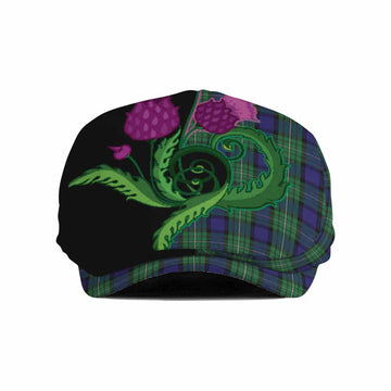 Alexander Tartan Flat Cap, Jeff Cap Traditional Scottish Thistle