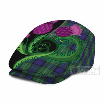 Alexander Tartan Flat Cap, Jeff Cap Traditional Scottish Thistle