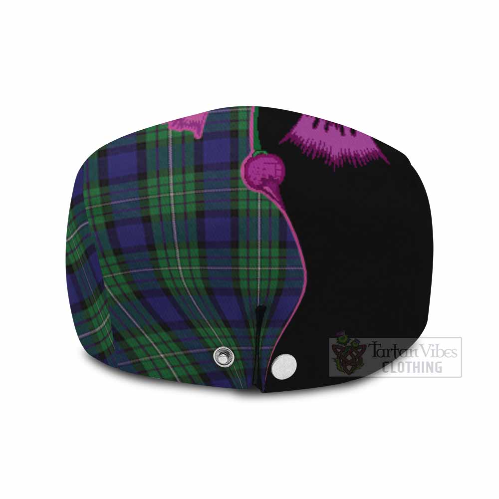 Alexander Tartan Flat Cap, Jeff Cap Traditional Scottish Thistle