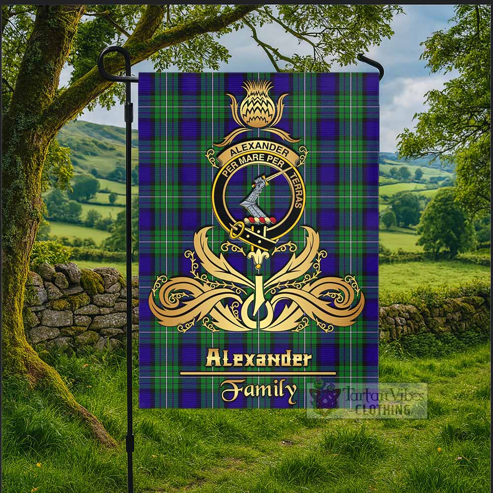 Alexander Tartan Garden Flag with Highland Thistle Cherish Family Crest Style - Tartan Vibes Clothing