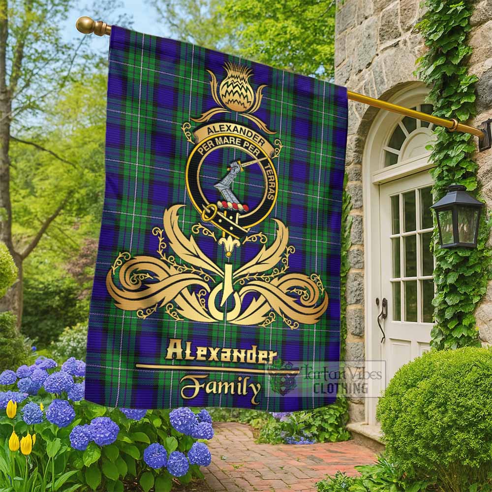 Alexander Tartan Garden Flag with Highland Thistle Cherish Family Crest Style - Tartan Vibes Clothing