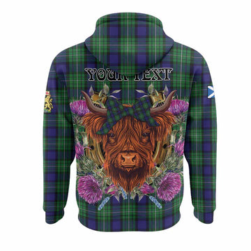 Alexander Tartan Hoodie Scottish Thistle Heilan Coo