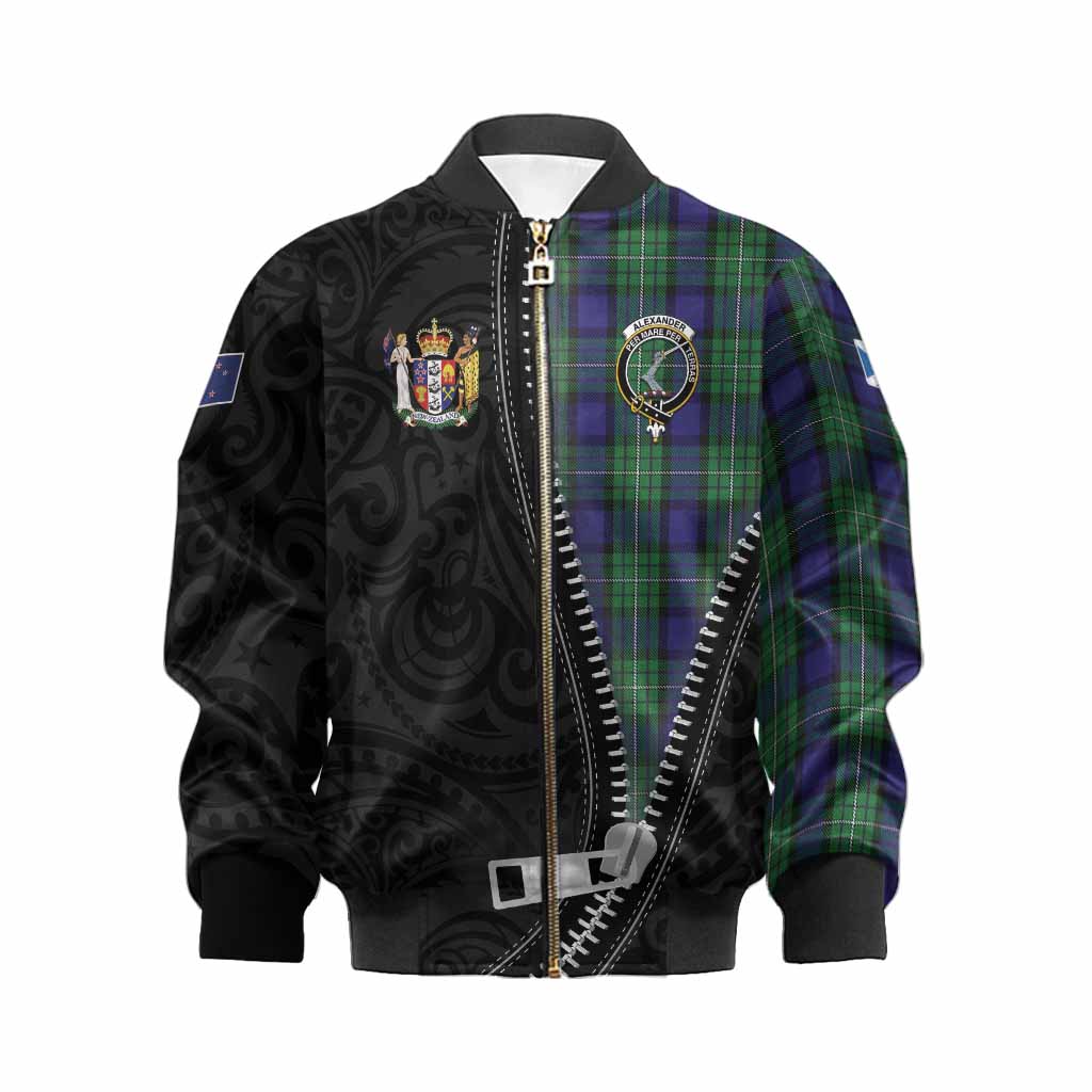 Alexander Tartan Kid Bomber Jacket New Zealand Pattern Unique Zipper Stylized