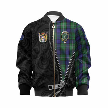 Alexander Tartan Kid Bomber Jacket New Zealand Pattern Unique Zipper Stylized
