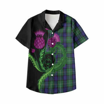 Alexander Tartan Kid Hawaiian Shirt Traditional Scottish Thistle