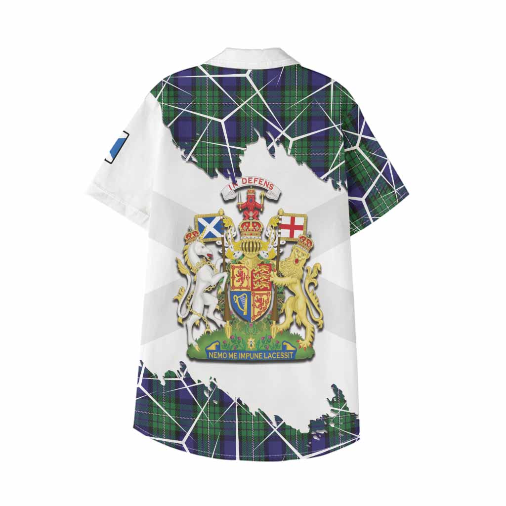 Alexander Tartan Kid Hawaiian Shirt with Family Crest and Lion Rampant Grunge Style