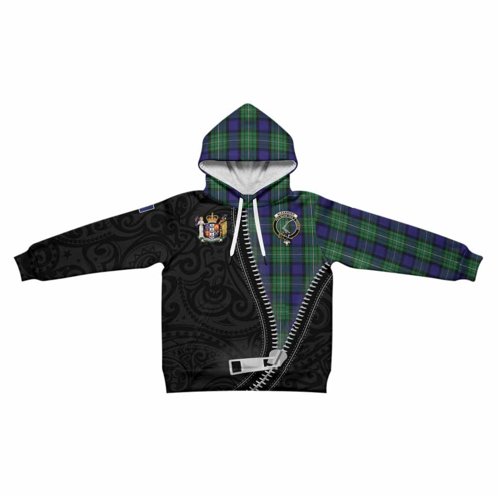 Alexander Tartan Kid Hoodie New Zealand Pattern Unique Zipper Stylized