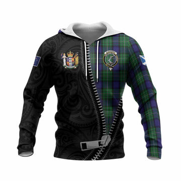 Alexander Tartan Knitted Hoodie New Zealand Pattern Unique Zipper Stylized