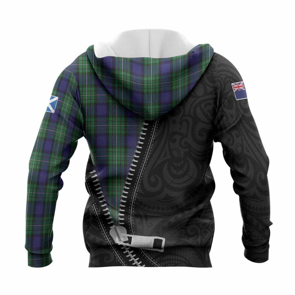 Alexander Tartan Knitted Hoodie New Zealand Pattern Unique Zipper Stylized