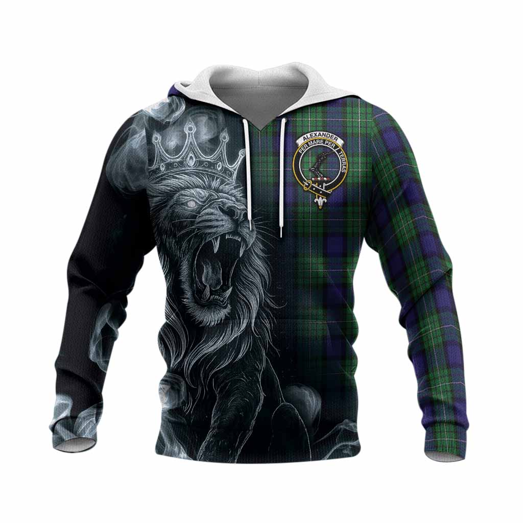Alexander Tartan Knitted Hoodie Roaring Lion Heritage