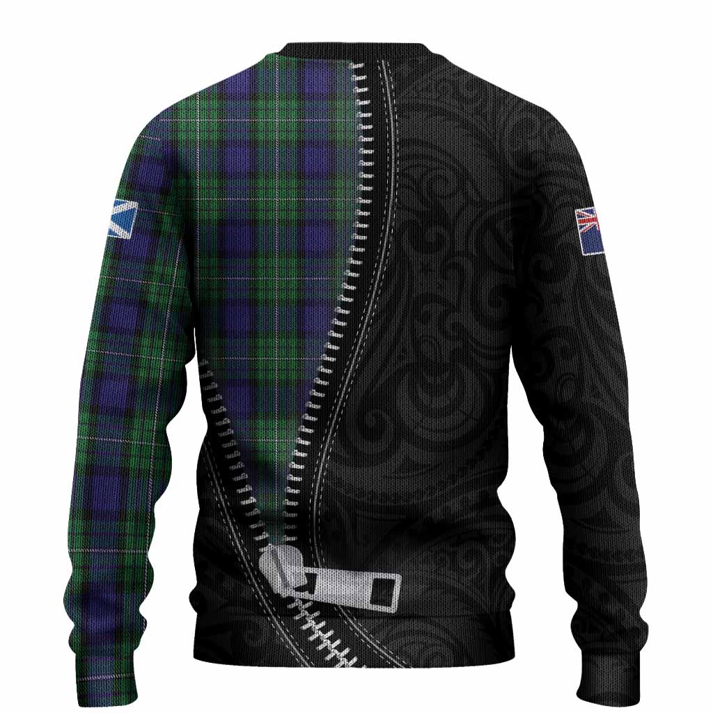 Alexander Tartan Knitted Sweater New Zealand Pattern Unique Zipper Stylized