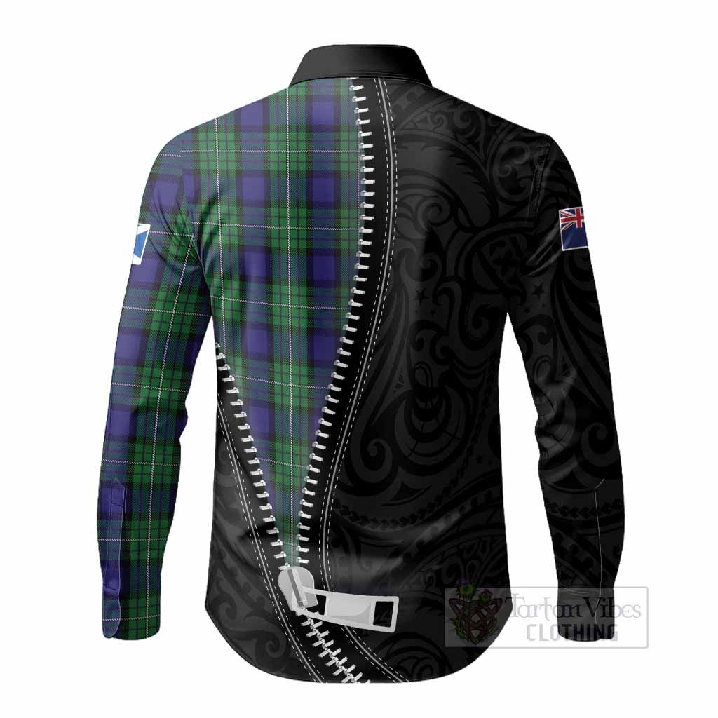 Alexander Tartan Long Sleeve Button Shirts New Zealand Pattern Unique Zipper Stylized