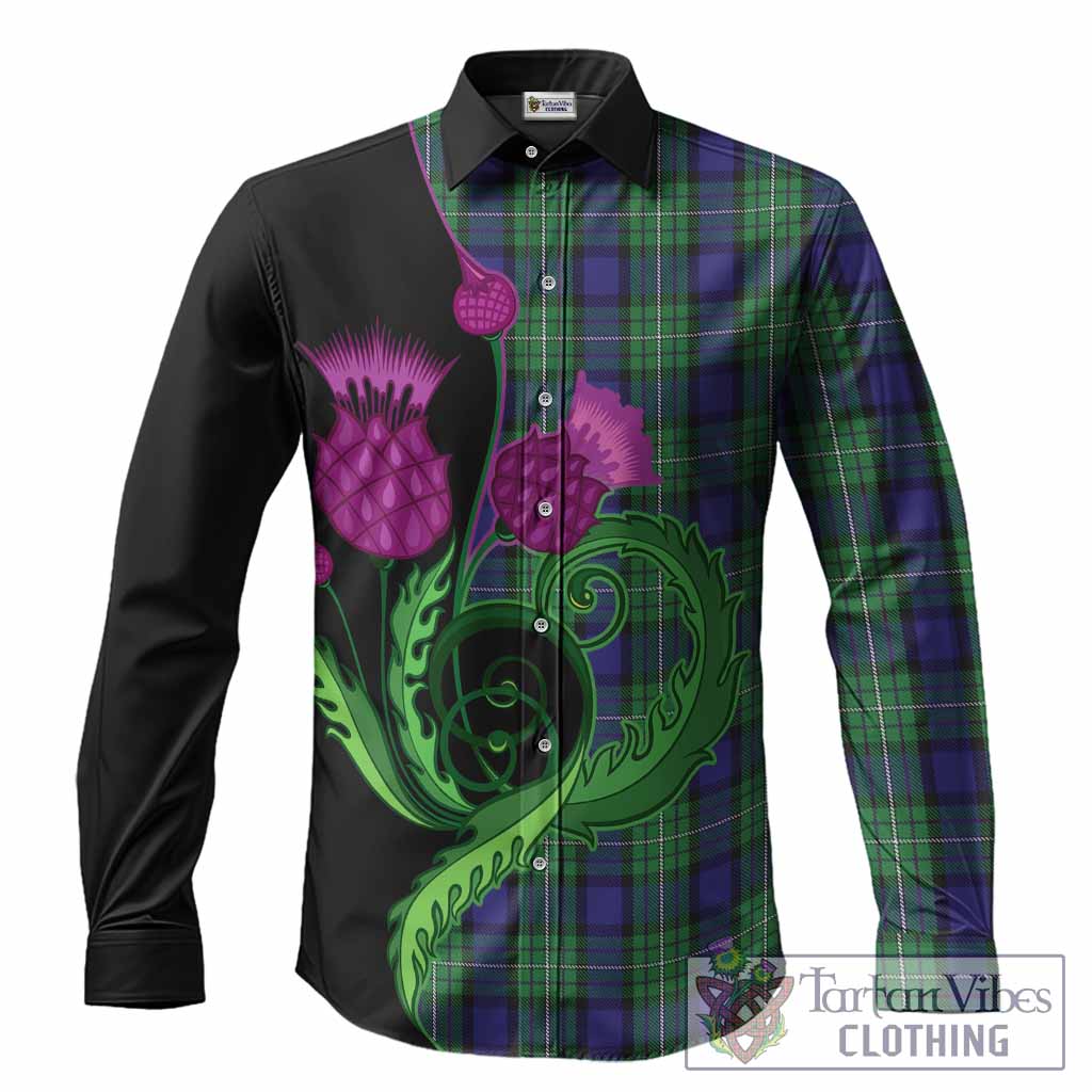 Alexander Tartan Long Sleeve Button Shirts Traditional Scottish Thistle