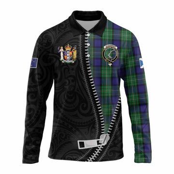 Alexander Tartan Long Sleeve Polo Shirt New Zealand Pattern Unique Zipper Stylized