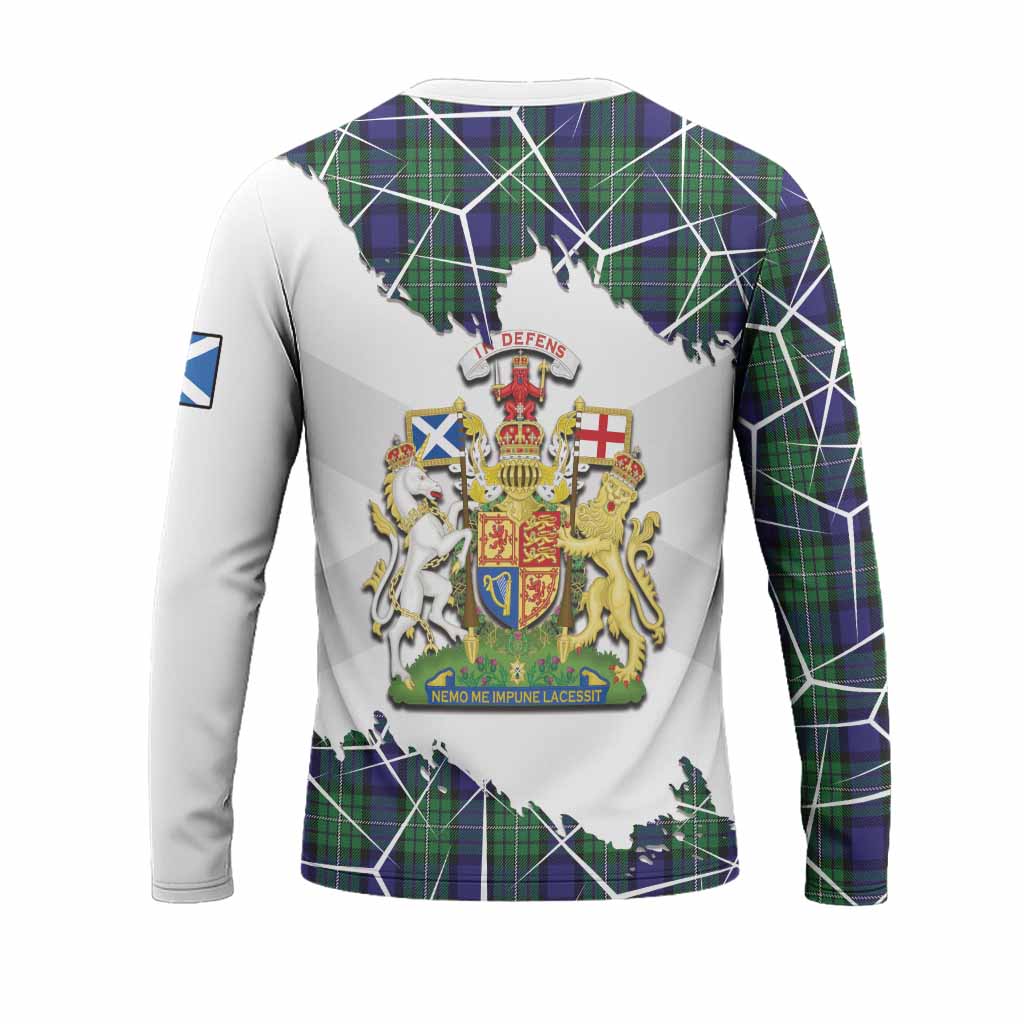 Alexander Tartan Long Sleeve T-Shirt with Family Crest and Lion Rampant Grunge Style