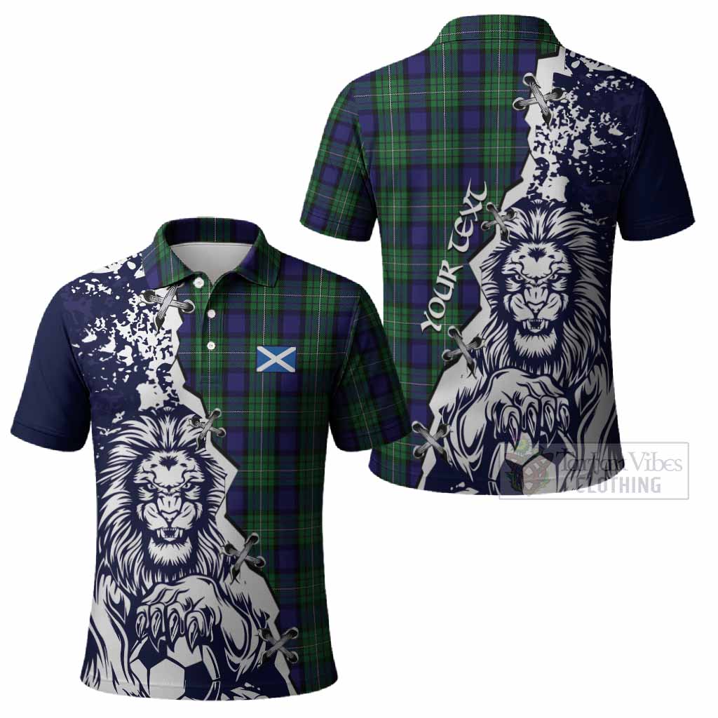 Alexander Tartan Scottish Polo Shirt Angry Lion With Soccer Ball Style
