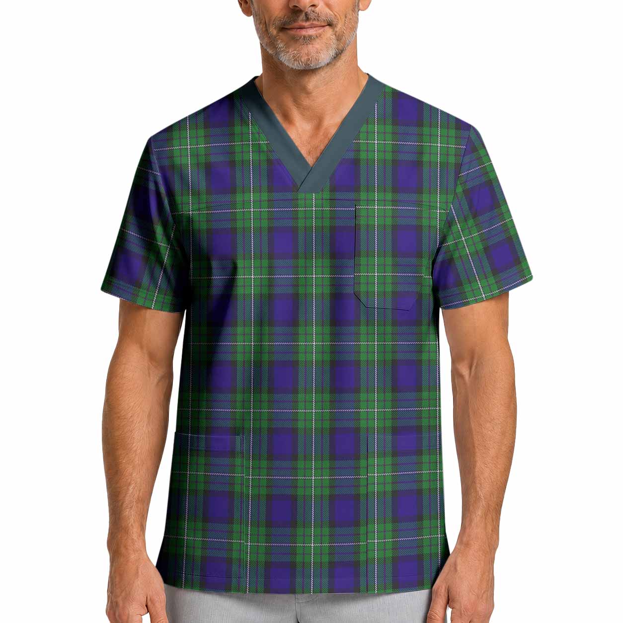 Alexander Tartan Scrub Top XL - Tartan Vibes Clothing