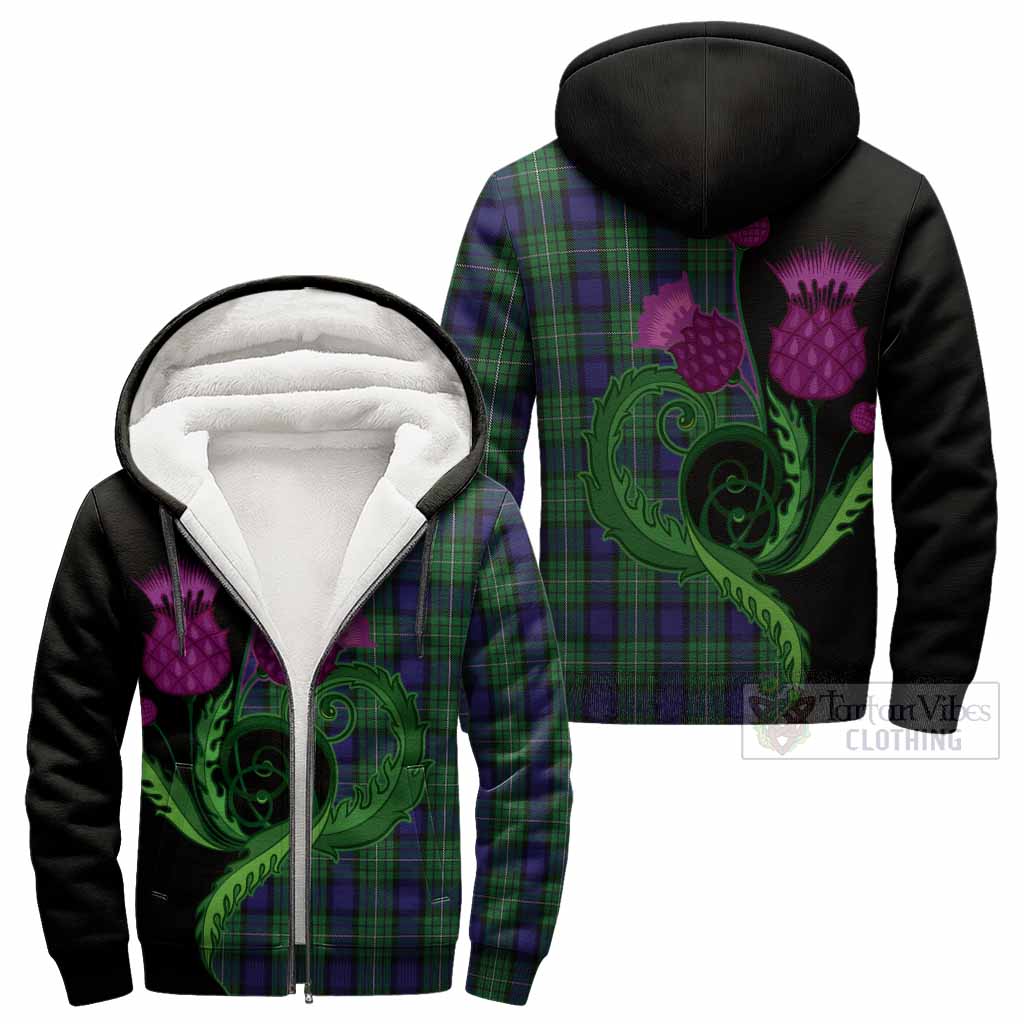 Alexander Tartan Sherpa Hoodie Traditional Scottish Thistle