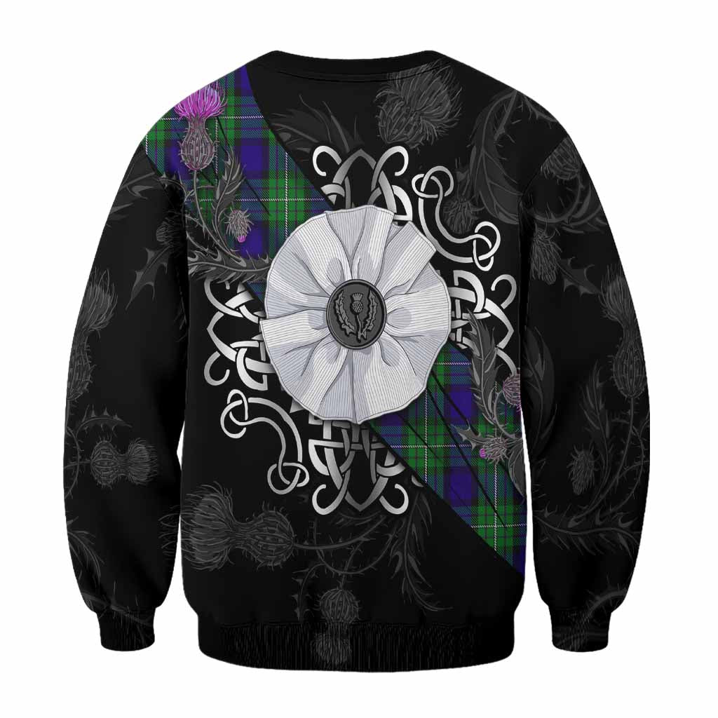 Alexander Tartan Sweatshirt Jacobite White Rose - Tartan Vibes Clothing
