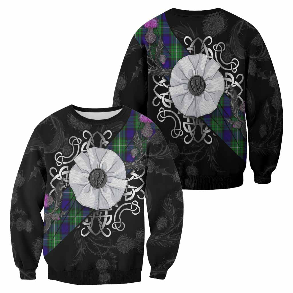 Alexander Tartan Sweatshirt Jacobite White Rose - Tartan Vibes Clothing