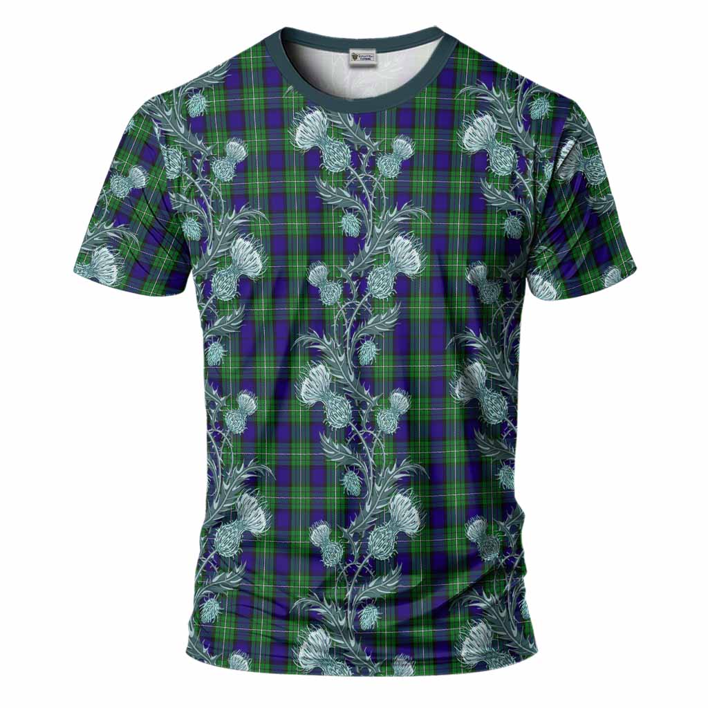 Alexander Tartan T-Shirt Seamless Scottish Thistle Flowers
