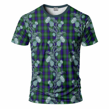 Alexander Tartan T-Shirt Seamless Scottish Thistle Flowers