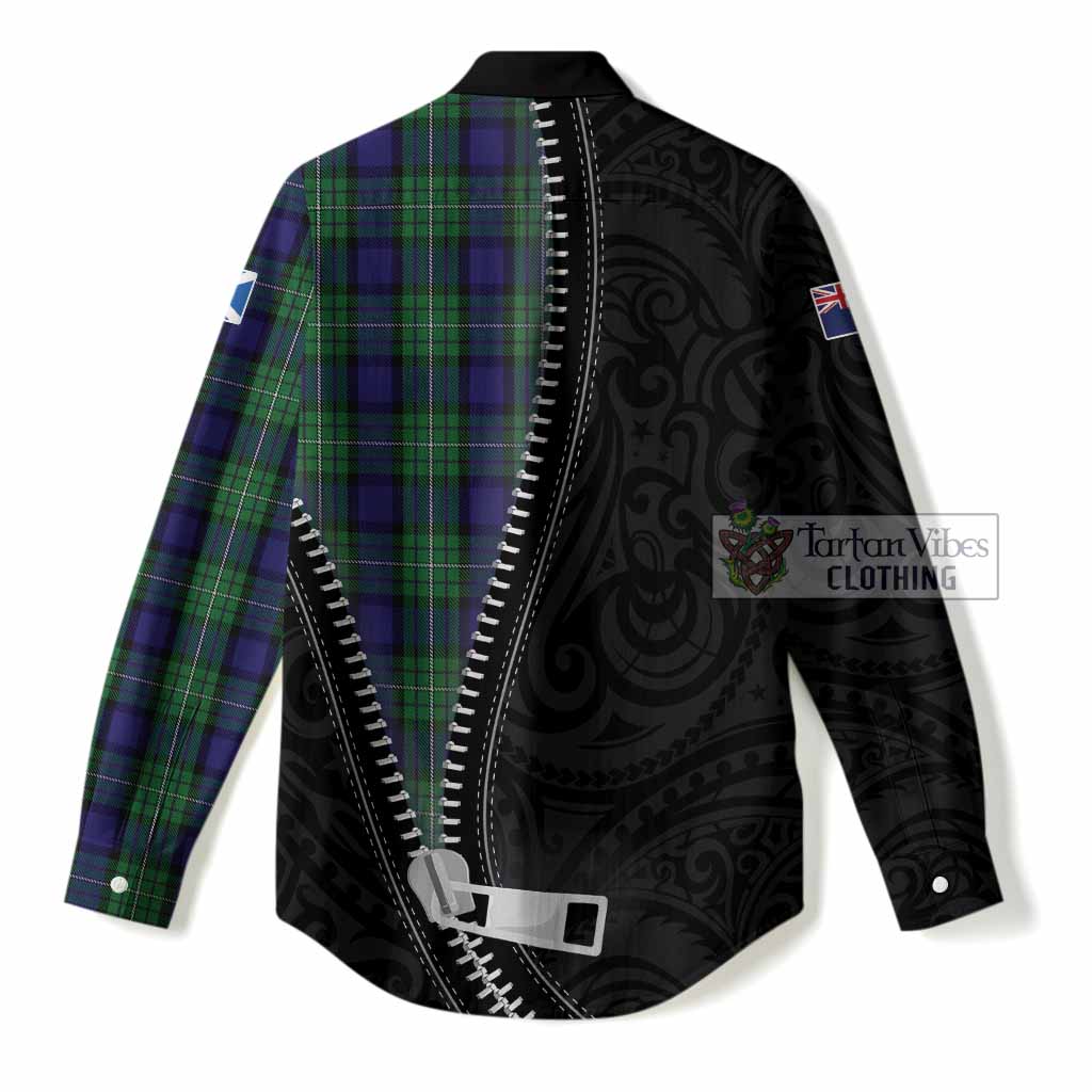 Alexander Tartan Women Casual Shirt New Zealand Pattern Unique Zipper Stylized
