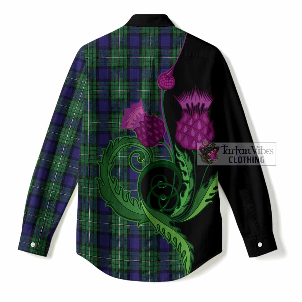 Alexander Tartan Women Casual Shirt Traditional Scottish Thistle