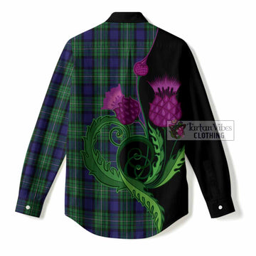 Alexander Tartan Women Casual Shirt Traditional Scottish Thistle