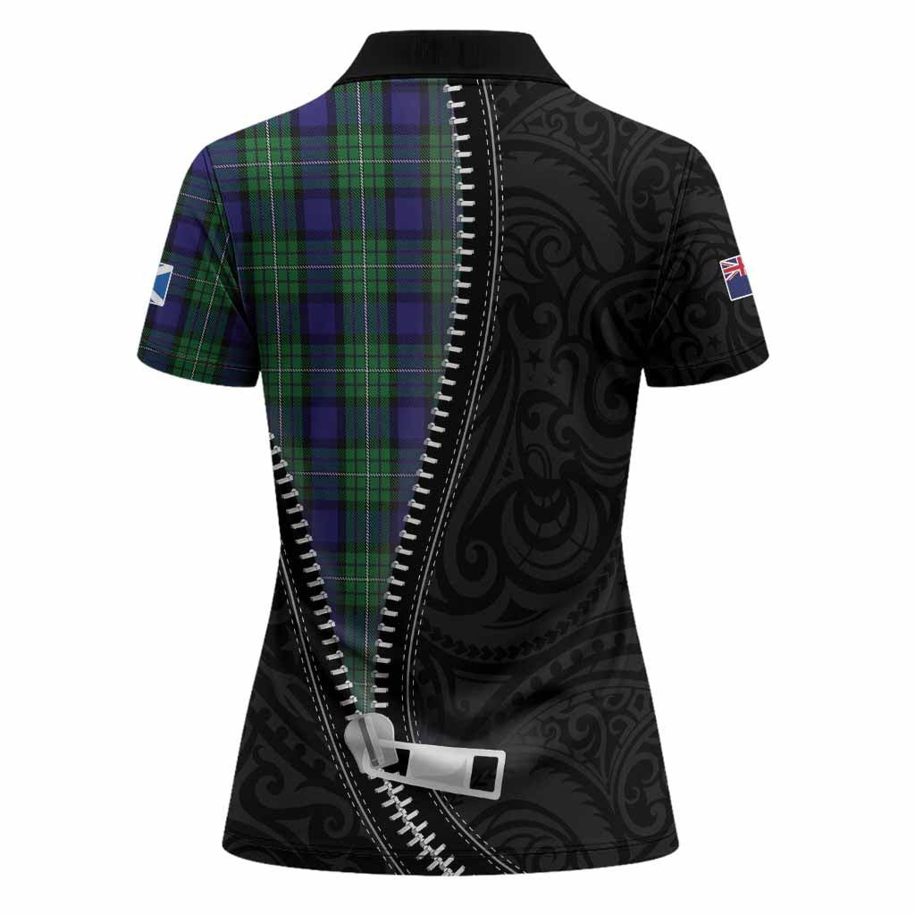 Alexander Tartan Women Polo Shirt New Zealand Pattern Unique Zipper Stylized