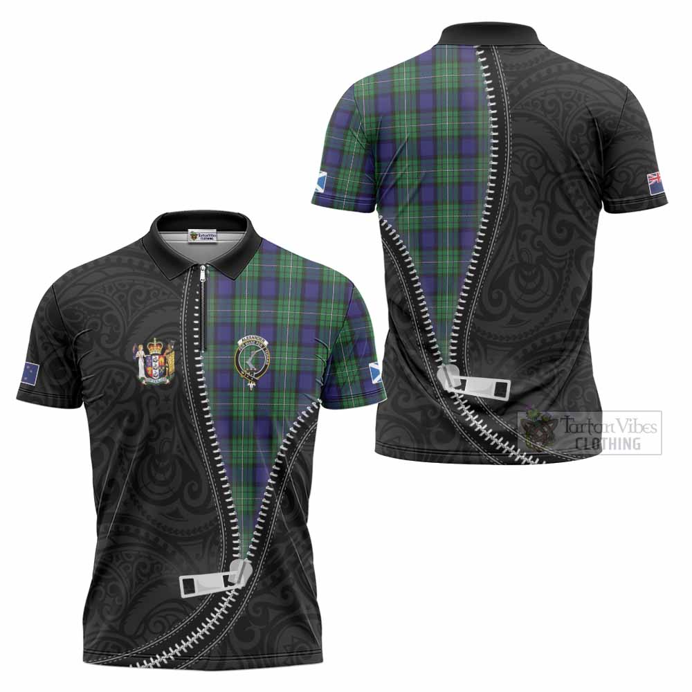 Alexander Tartan Zipper Polo Shirt New Zealand Pattern Unique Zipper Stylized