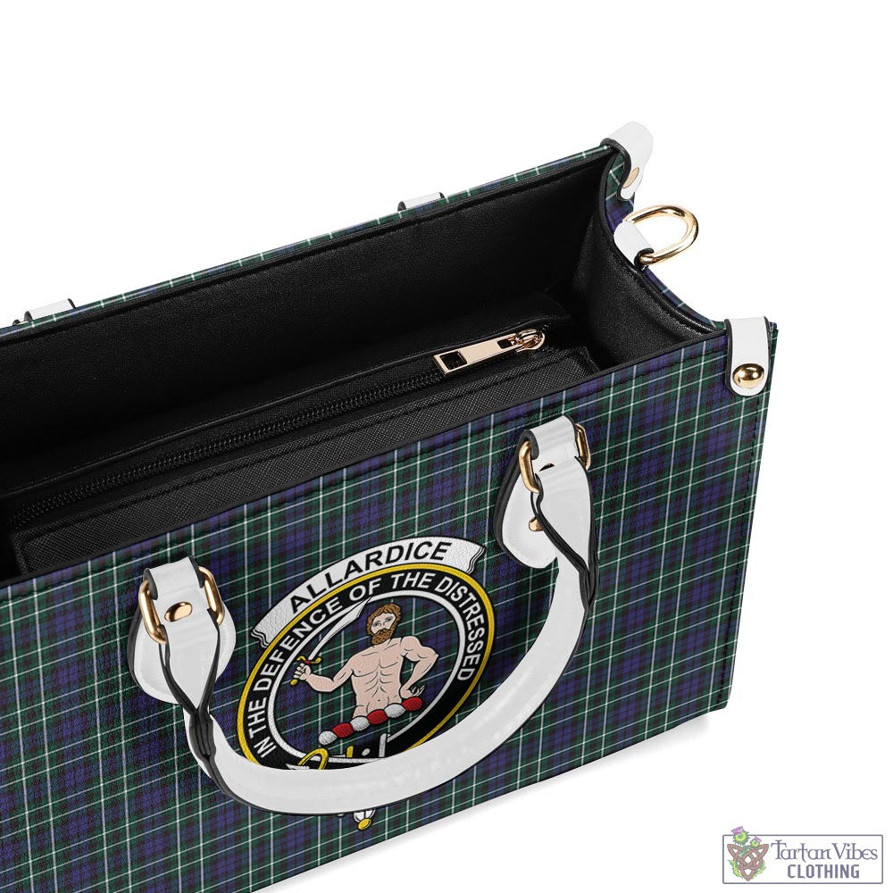 Tartan Vibes Clothing Allardice Tartan Luxury Leather Handbags with Family Crest