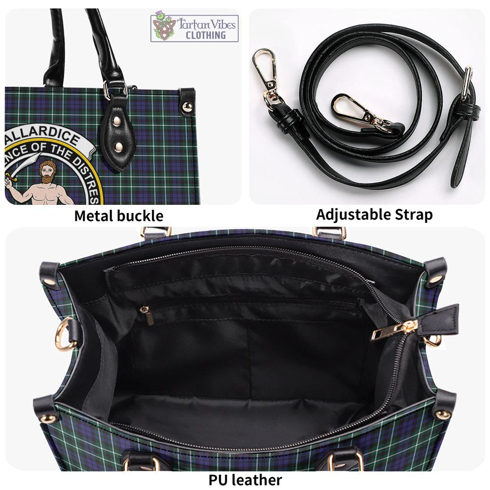 Tartan Vibes Clothing Allardice Tartan Luxury Leather Handbags with Family Crest