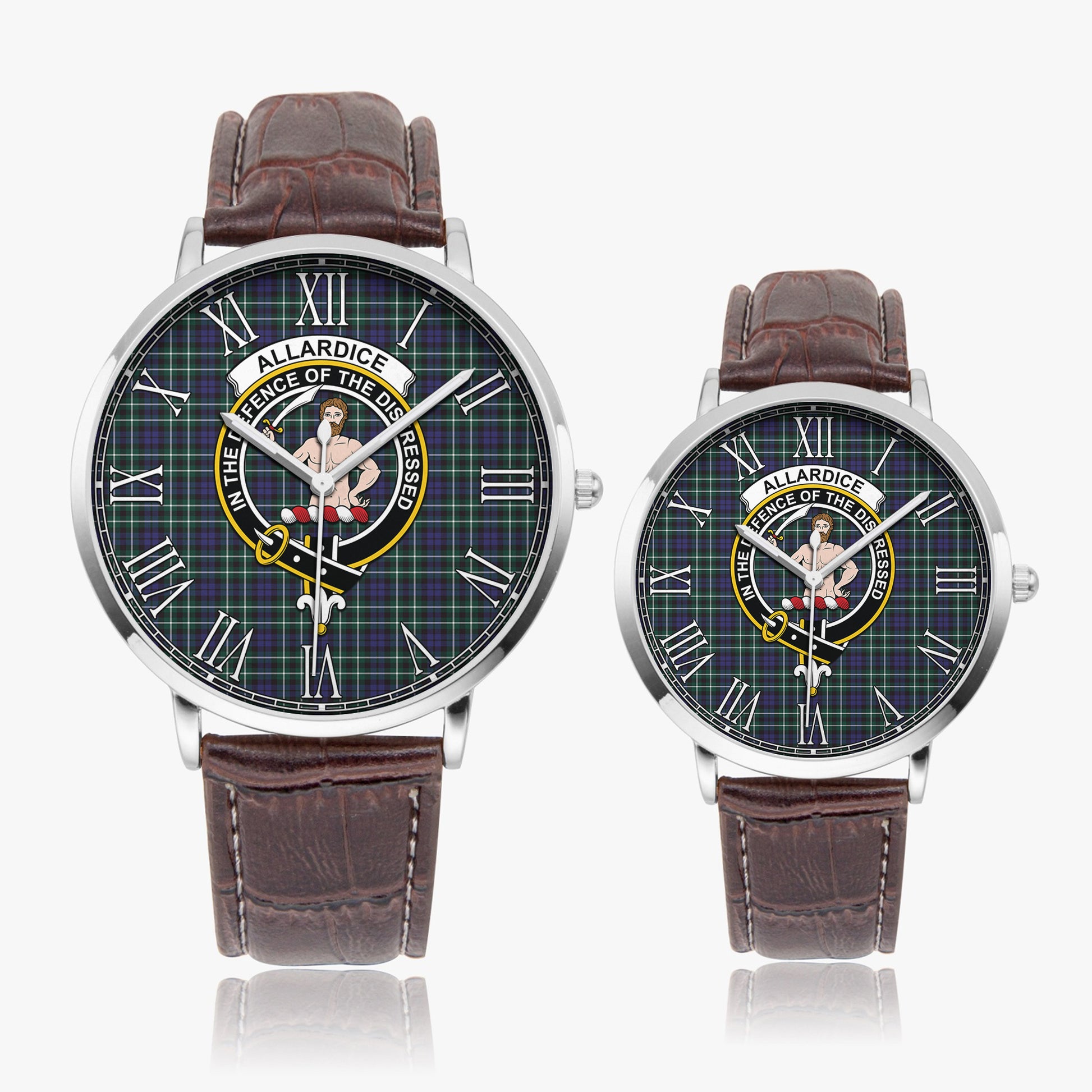 Allardice Tartan Family Crest Leather Strap Quartz Watch - Tartanvibesclothing
