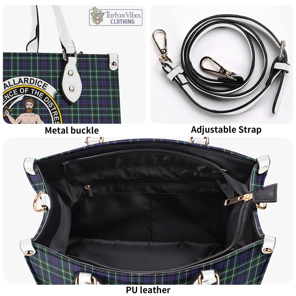 Tartan Vibes Clothing Allardice Tartan Luxury Leather Handbags with Family Crest