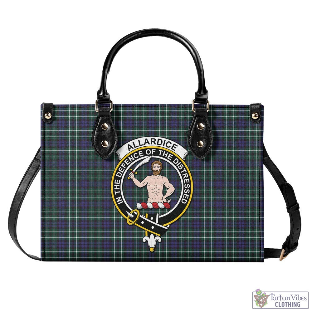 Tartan Vibes Clothing Allardice Tartan Luxury Leather Handbags with Family Crest
