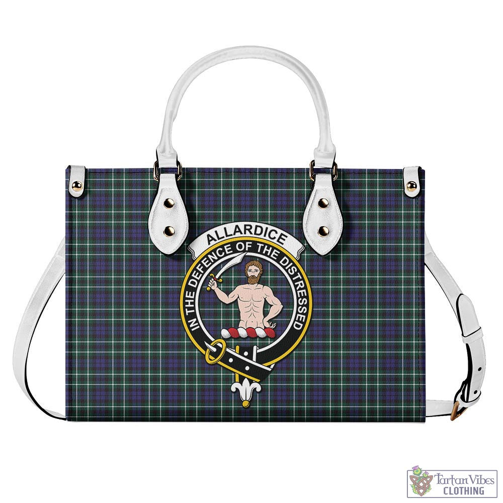Tartan Vibes Clothing Allardice Tartan Luxury Leather Handbags with Family Crest