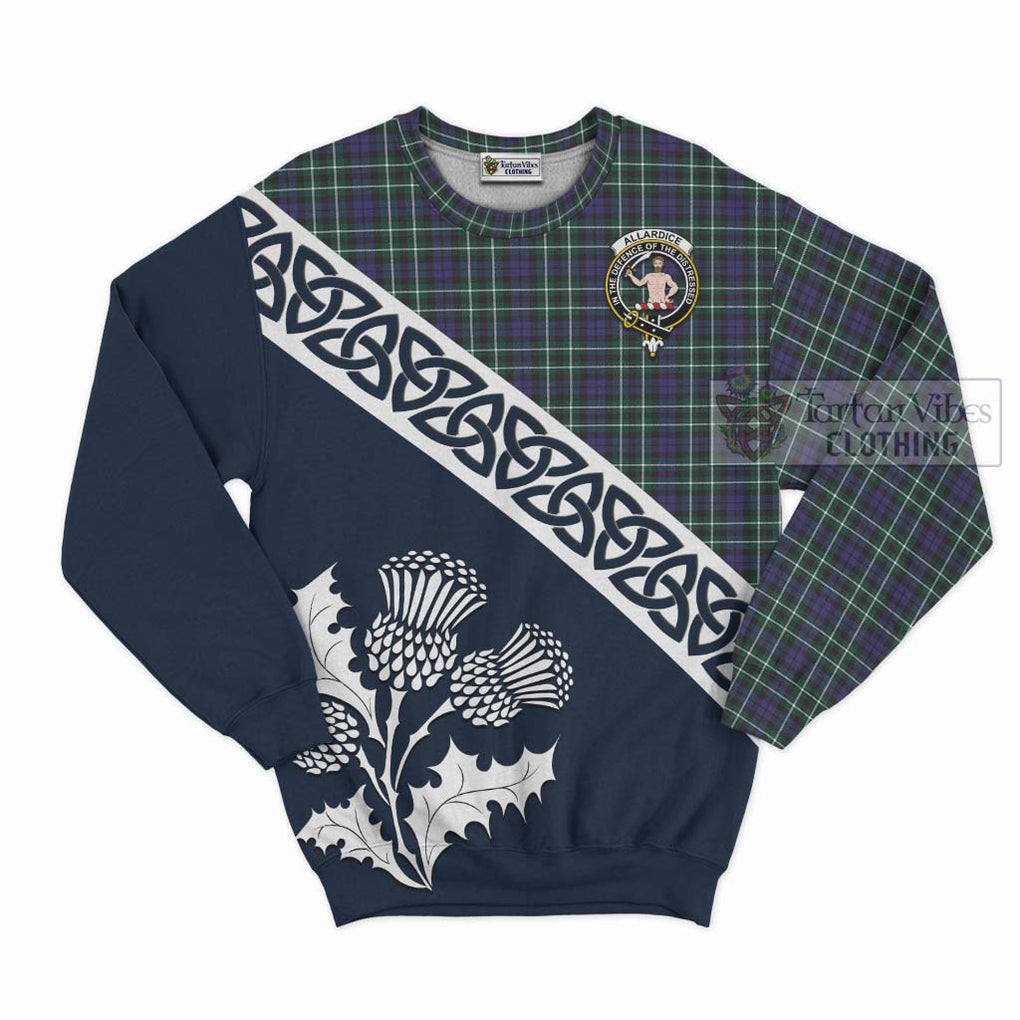Allardice Tartan Sweatshirt Featuring Thistle and Scotland Map Unisex - Tartan Vibes Clothing