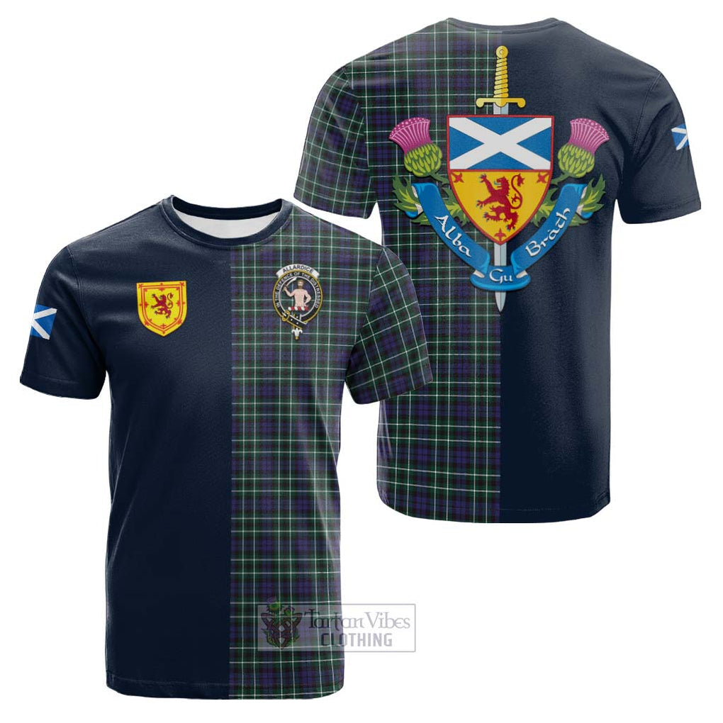 Allardice Tartan Cotton T-shirt Alba with Scottish Lion Royal Arm Half Style Kid's Shirt - Tartan Vibes Clothing