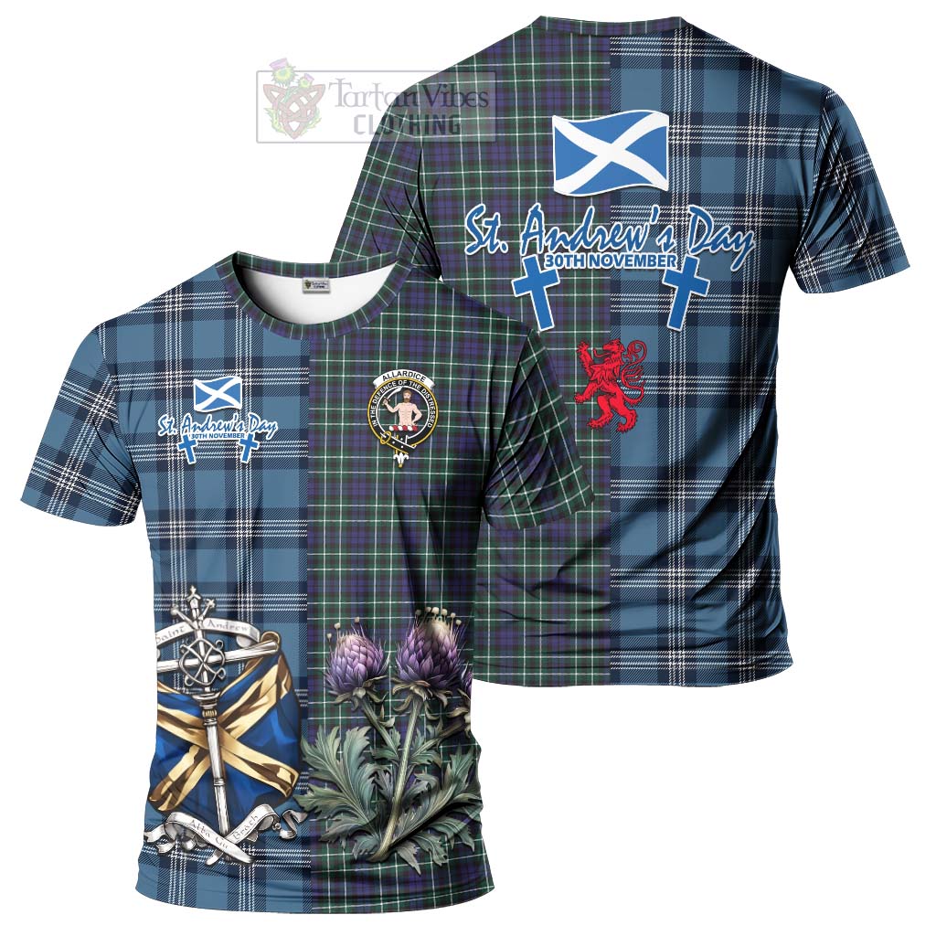 Allardice Tartan T-Shirt Happy St. Andrew's Day Half Tartan Style Kid's Shirt - Tartan Vibes Clothing