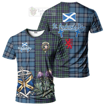 Allardice Tartan T-Shirt Happy St. Andrew's Day Half Tartan Style Kid's Shirt - Tartan Vibes Clothing