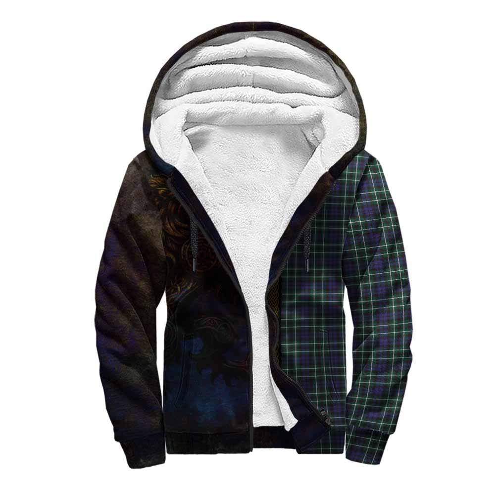 Tartan Vibes Clothing Allardice Tartan Family Crest Sherpa Hoodie Alba Gu Brath Be Brave Lion Ancient Style