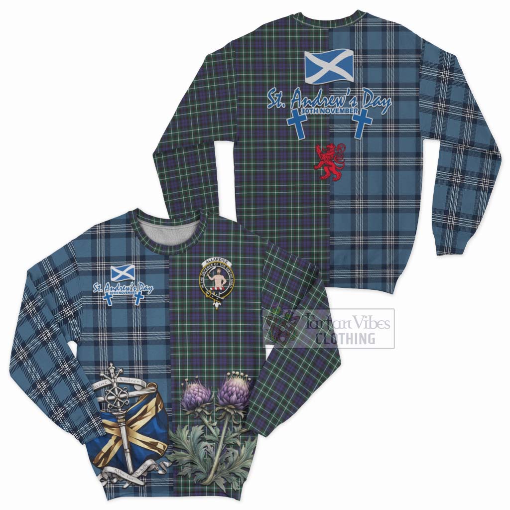 Allardice Tartan Sweatshirt Happy St. Andrew's Day Half Tartan Style Unisex - Tartan Vibes Clothing